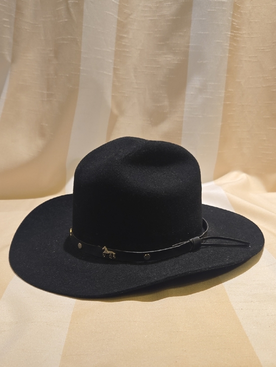 Bullhide Other - Black Felt Wide-Brim Cowboy Hat with Decorative Band